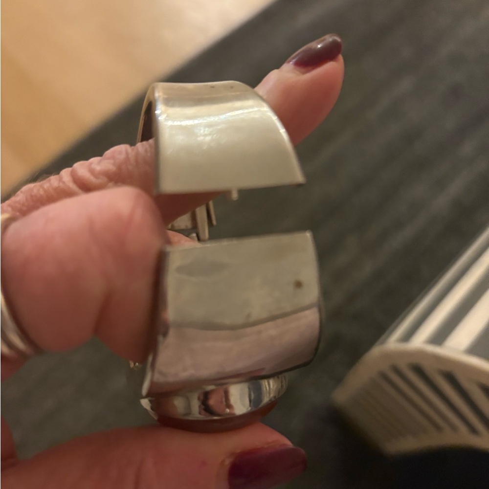 Source Unknown Silver Plated Vintage Bracelet Wit… - image 5